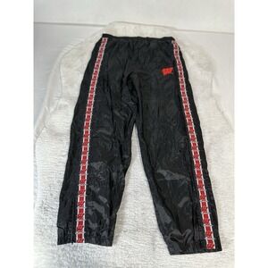 Vintage First Down Mens Black Wisconsin Badgers Track Gym Joggers Size XL